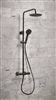 Middleton Black Round Rigid Riser Shower