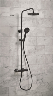 Middleton Black Round Rigid Riser Shower