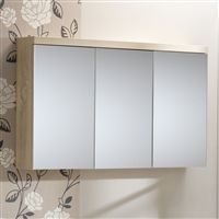 Eden 100 Mirrored Cabinet - 3 Doors Gloss White