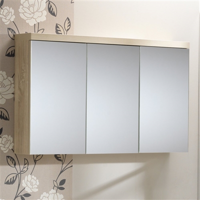 Eden 120 Mirrored Cabinet - 3 Doors Gloss White