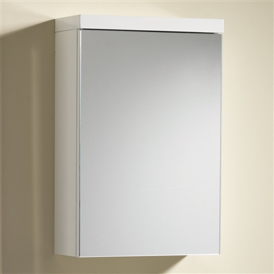Eden 40 Mirrored Cabinet - 1 Door Gloss White