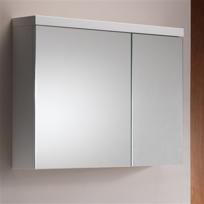 Eden 80 Mirrored Cabinet - 2 Doors Gloss White