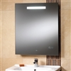 Rania Mirror With Integrated Back-Lit Light, LED Clock & Shaver Socket