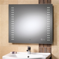 Discovery Mirror With Integrated LED Lights & LED Clock