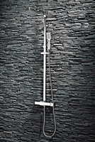 Lunar Chrome Square Rigid Riser Shower