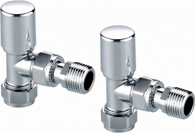 Modern Angled Radiator Valves (Pair)