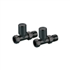 Black Modern Straight Radiator Valves (Pair)