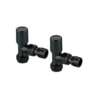 Black Modern Angled Radiator Valves (Pair)