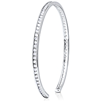 Silver Cuff Bracelet with CZ