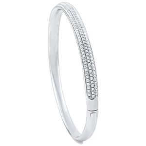 Silver Bangle with CZ