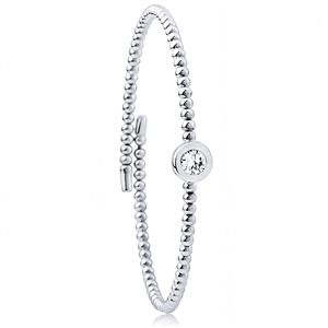 Silver Bangle with CZ