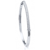 Silver Bangle with CZ
