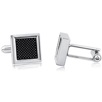 Brass Square Rhodium Plated Cufflink