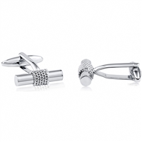 Brass Cufflink With Rhodium