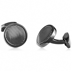 Brass Cufflink With Gray Color Rhodium Plated