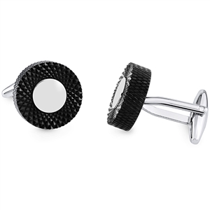 Brass Cufflink With Black Rhodium Plated