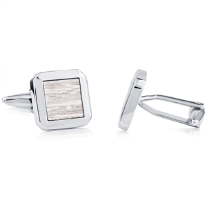 Brass Rhodium Plated Cufflink