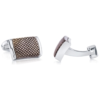 Brass Rhodium Plated Gun Fitting Cufflink