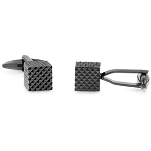 Brass Rhodium Black Plated Cufflink Cube