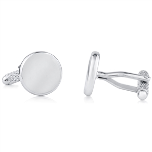 Brass Rhodium Plated Plain Cufflink