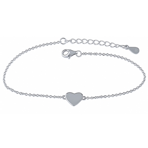 Plain Silver Heart Bracelet.