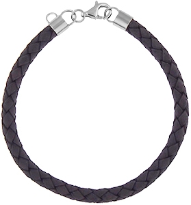 Leather Bracelet with Silver Charm Enchancer