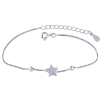Plain Silver Star Bracelet