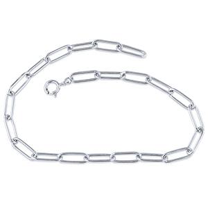 Plain Silver Paper Clip Bracelet