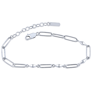 Plain Silver Paper Clip Bracelet