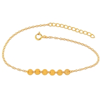Plain Silver Bracelet with Yellow Gold Plating