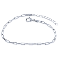 Plain Silver Paper Clip Bracelet