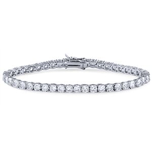 Silver Tennis Bracelet with White CZ Stones-3mm