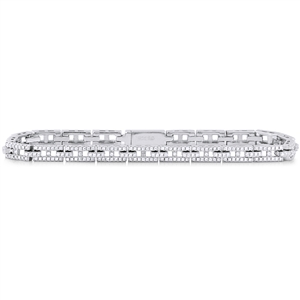 Silver Bracelet with Micro Set Cubic Zirconia