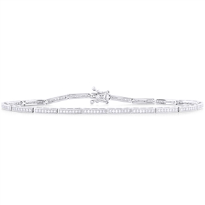 Silver Bracelet with Micro Set Cubic Zirconia