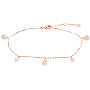 Silver Rose Gold Plated Bracelet with CZ
