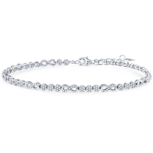 Silver Infinity Bracelet with CZ