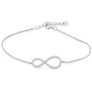 Silver Infinity Bracelet with CZ