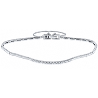 Silver Bangle with CZ