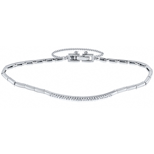 Silver Bangle with CZ