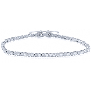 Silver Bangle with CZ