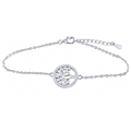 Silver Tree Of Life Bracelet with CZ