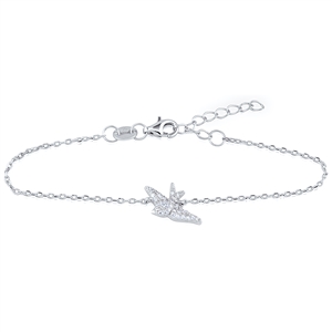 Silver Bird Bracelet with CZ