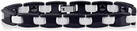 Black and White Ceramic Bracelet with Magnets on Backside