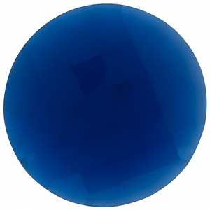 Checker Cut Gemstone Blue- Coin