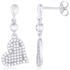Silver Heart Earring with Micro Set CZ