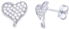 Silver Heart Earring with Micro Set Cubic Zirconia