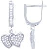 Silver Heart Earring with Micro Set Cubic Zirconia