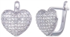 Silver Heart Earring with Micro Set CZ