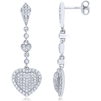 Silver Heart Earring with CZ