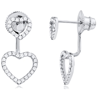 Silver Heart Earring With CZ